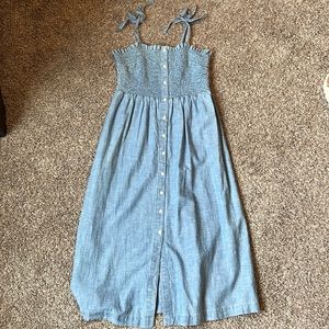 Chambray button down maxi dress